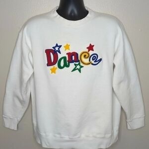 Vintage 80s Adult Size XL Sweatshirt Crew Neck 3D Dance Pullover Delta Tag USA